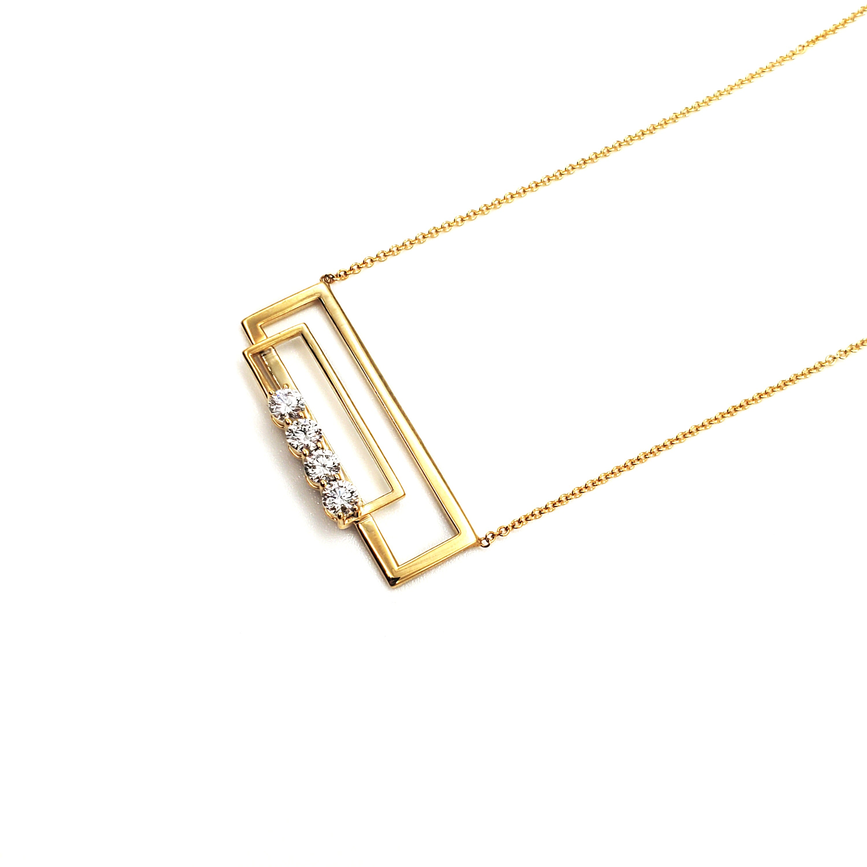Double Rectangle Diamond Pendant image 7