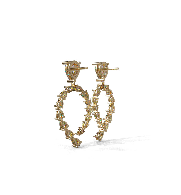 Tapered Pear Shape Diamond Dangle Earring image 6