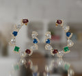 Pear and Round Loop Diamond Earring image 0