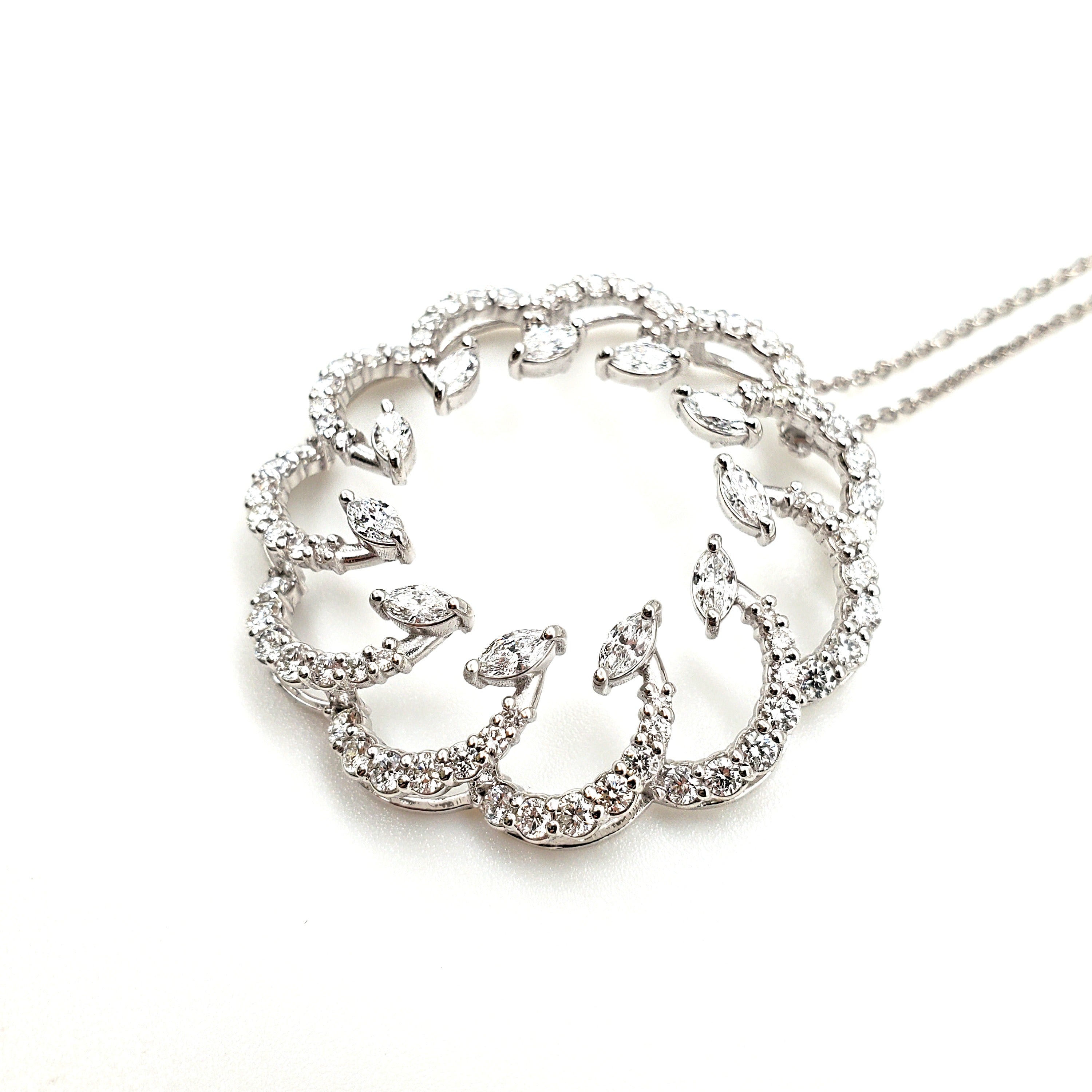 Circle with Marquise Diamond Pendant image 2