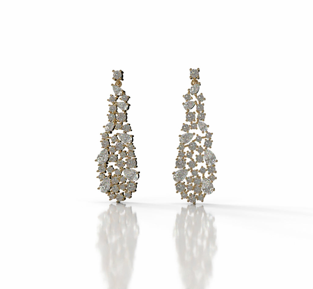 Pear Shapes Touch Diamond Dangle Earring image 4