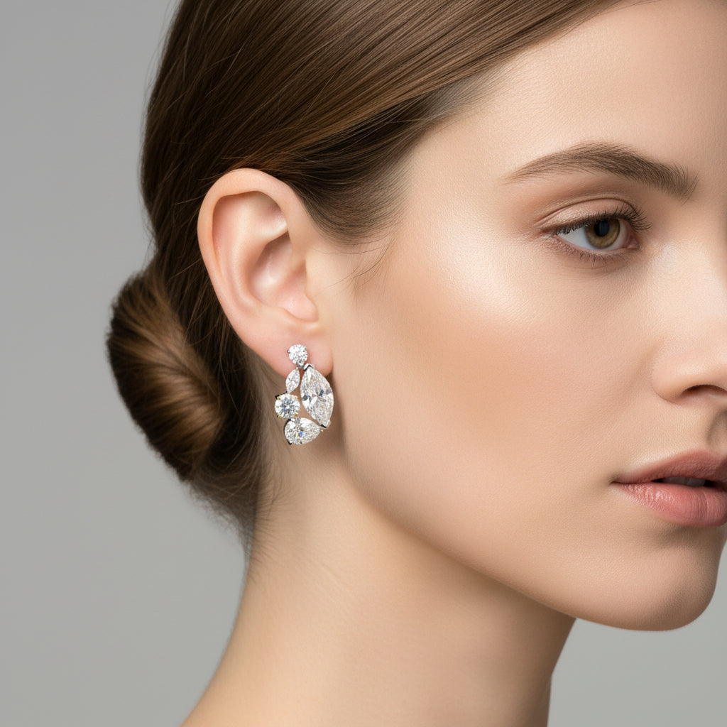 Aurora Cluster Fancy Diamond Earrings image 4