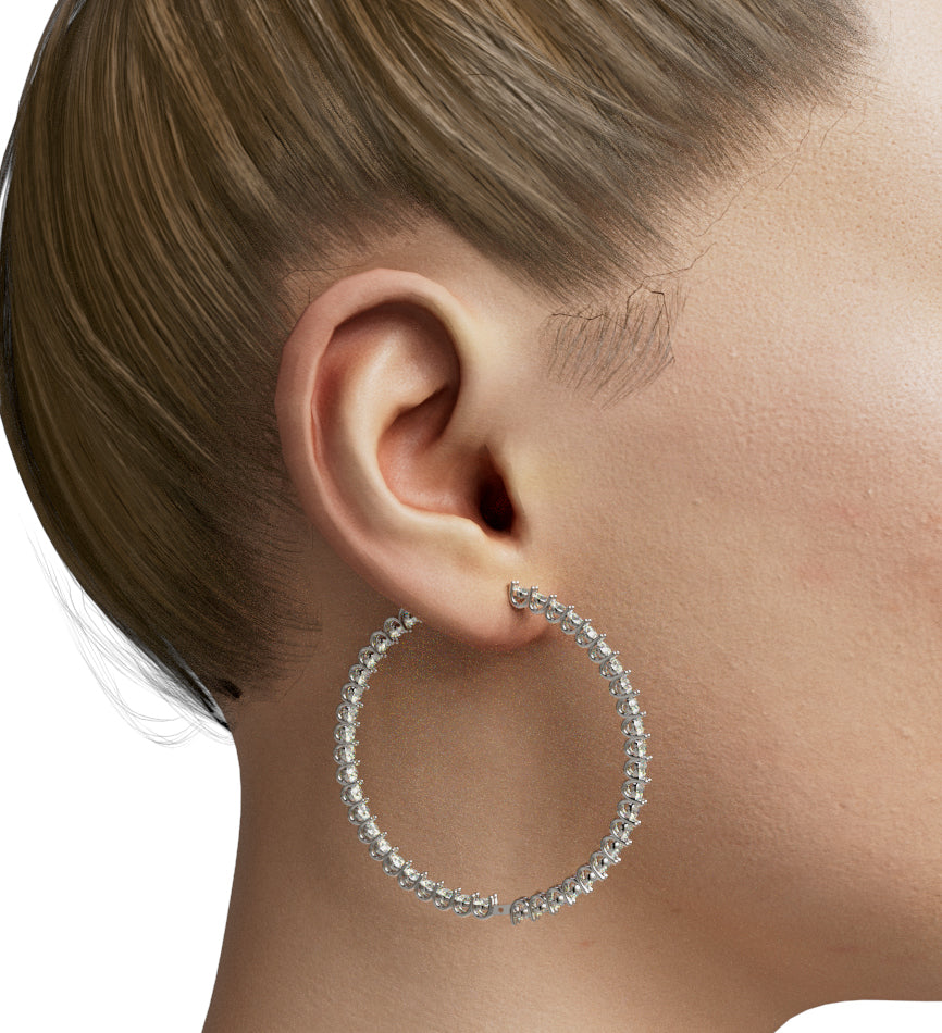 Inside Out Diamond Hoop Earring image 2