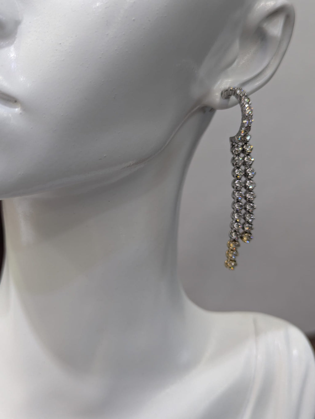 Double Row Diamond Dangle Earring image 3