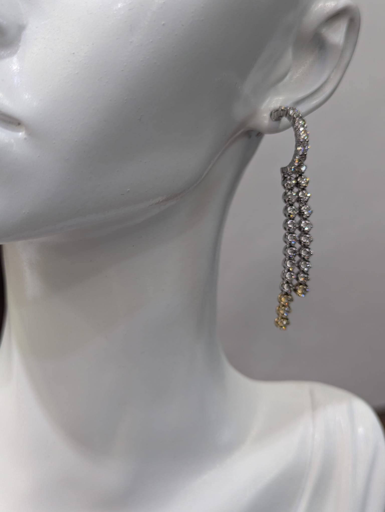 Double Row Diamond Dangle Earring image 3