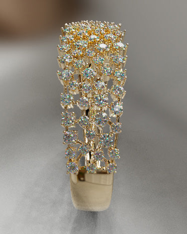 Round Cluster Diamond Bangle image 4