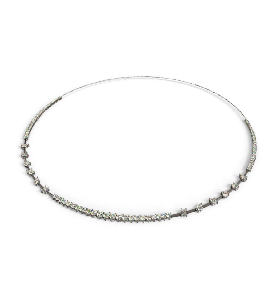 Mirror Fancy Shapes Diamond Tennis Necklace image 5