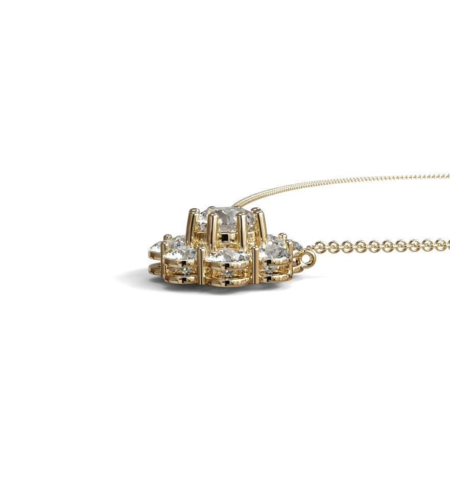2ct Center, 50 pts Sides Halo Pendant image 5