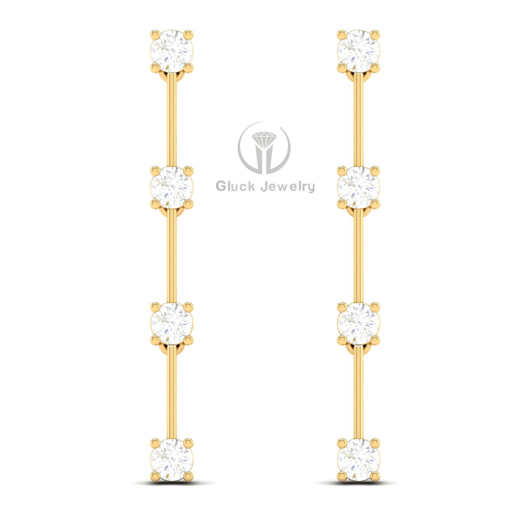 Drop Earring with Round Diamonds image 4