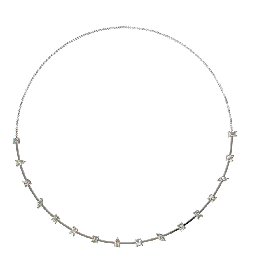 Fancy Shapes Diamond Link Necklace image 4