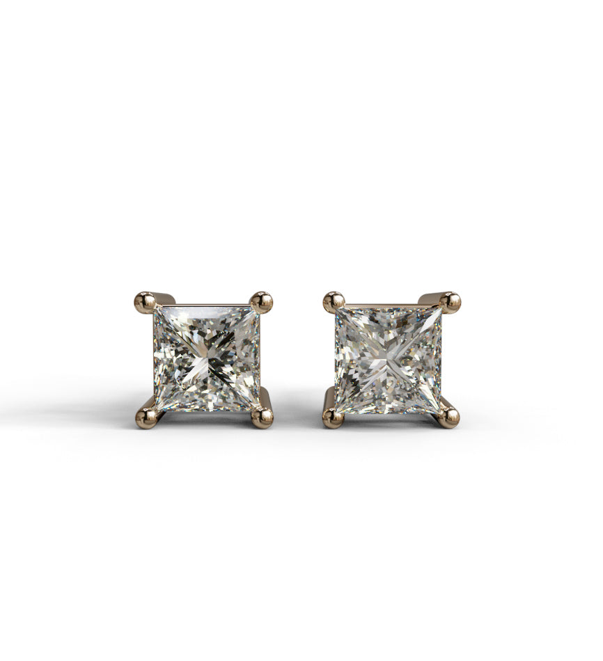 Princess Cut Stud Earring image 9
