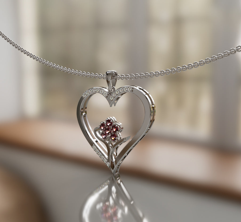 Heart Flower Pendant image 2