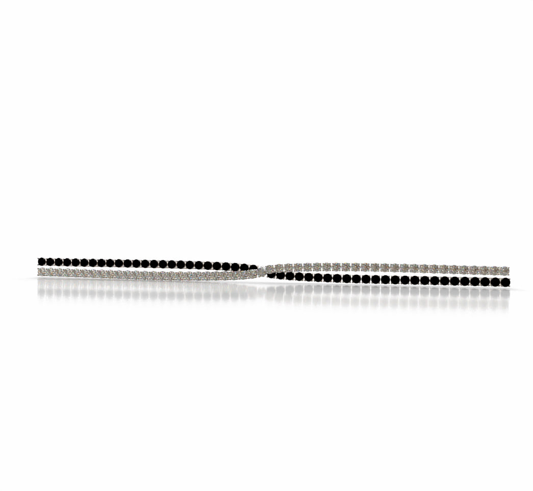 Double Row Knot Diamond Tennis Bracelet image 9