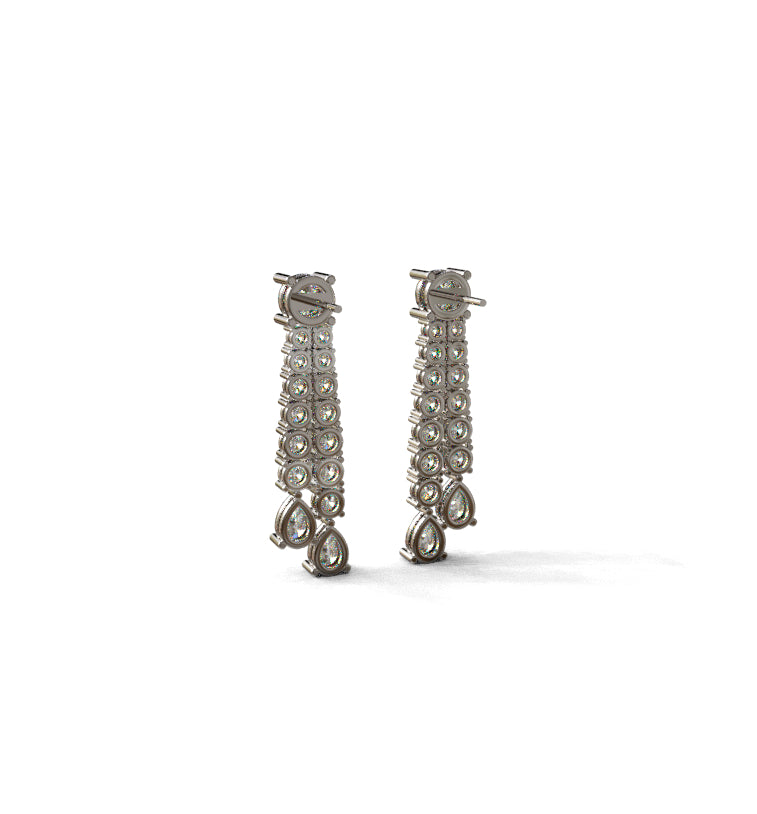 Double Row Diamond Dangle Earring image 3