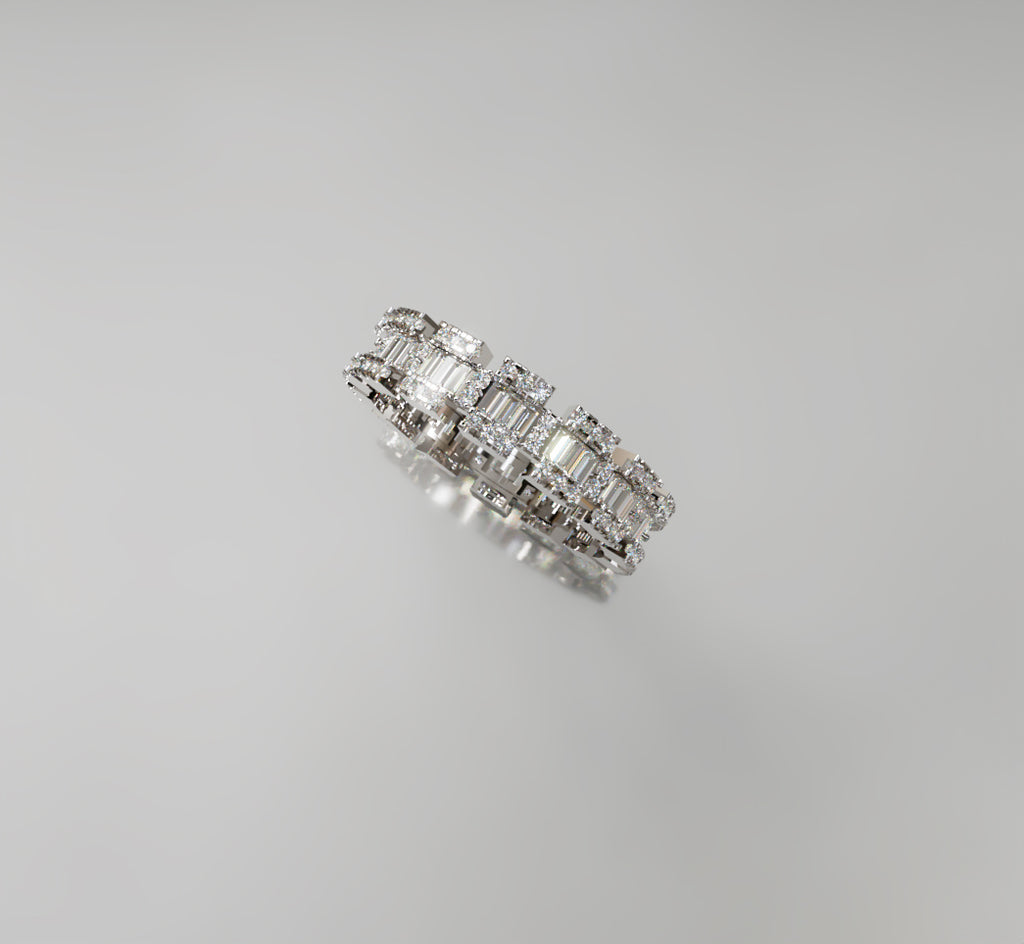 Baguette and Round Eternity Band image 13