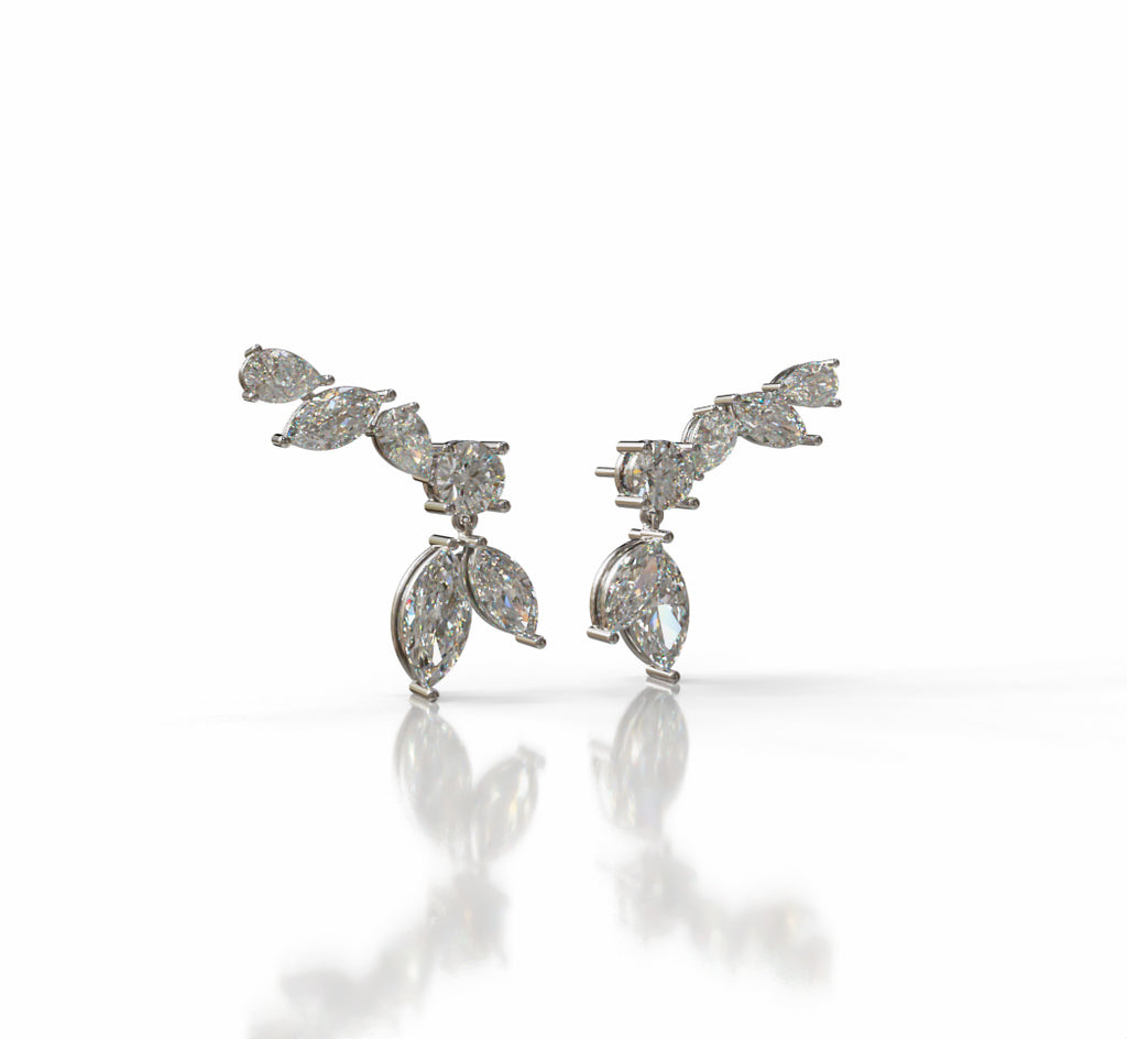 Marquise and Pear Diamond Dangle Earring image 3