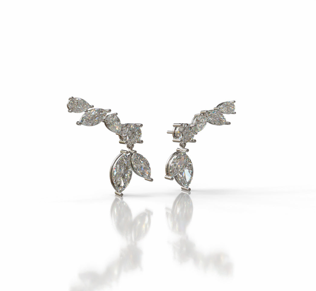 Marquise and Pear Diamond Dangle Earring image 3