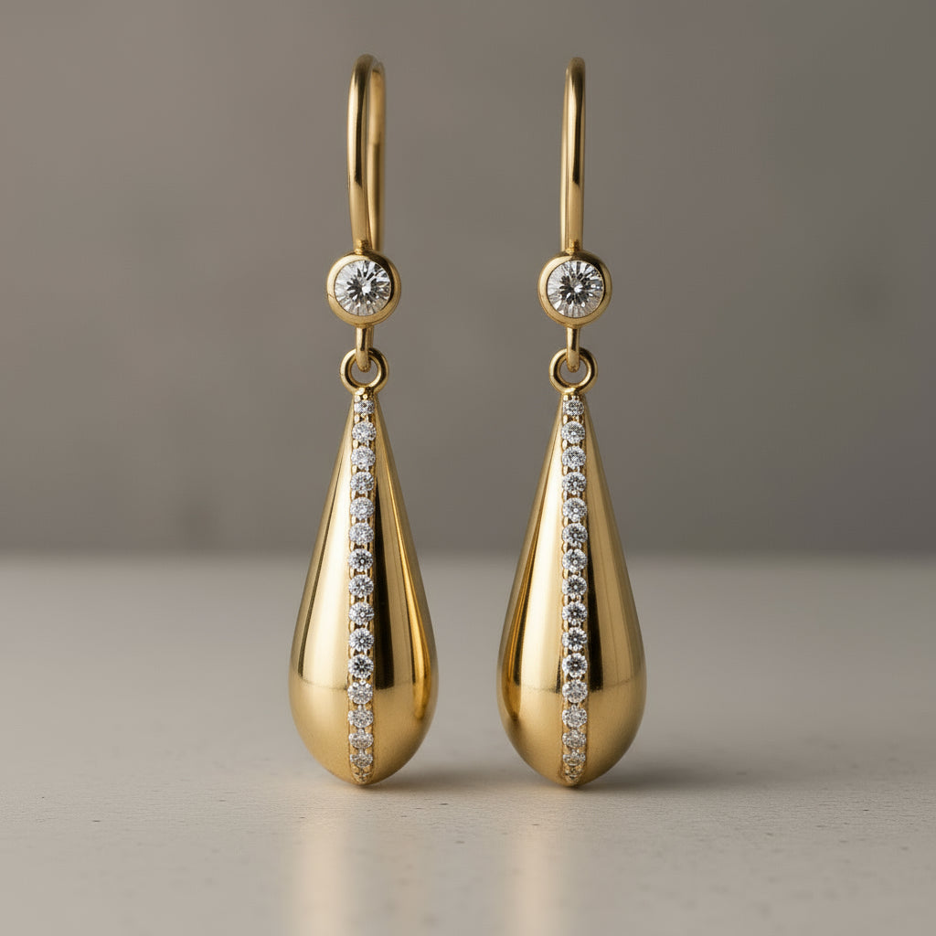 LustreLine Double Pav� Teardrop Earrings.jpg image 0