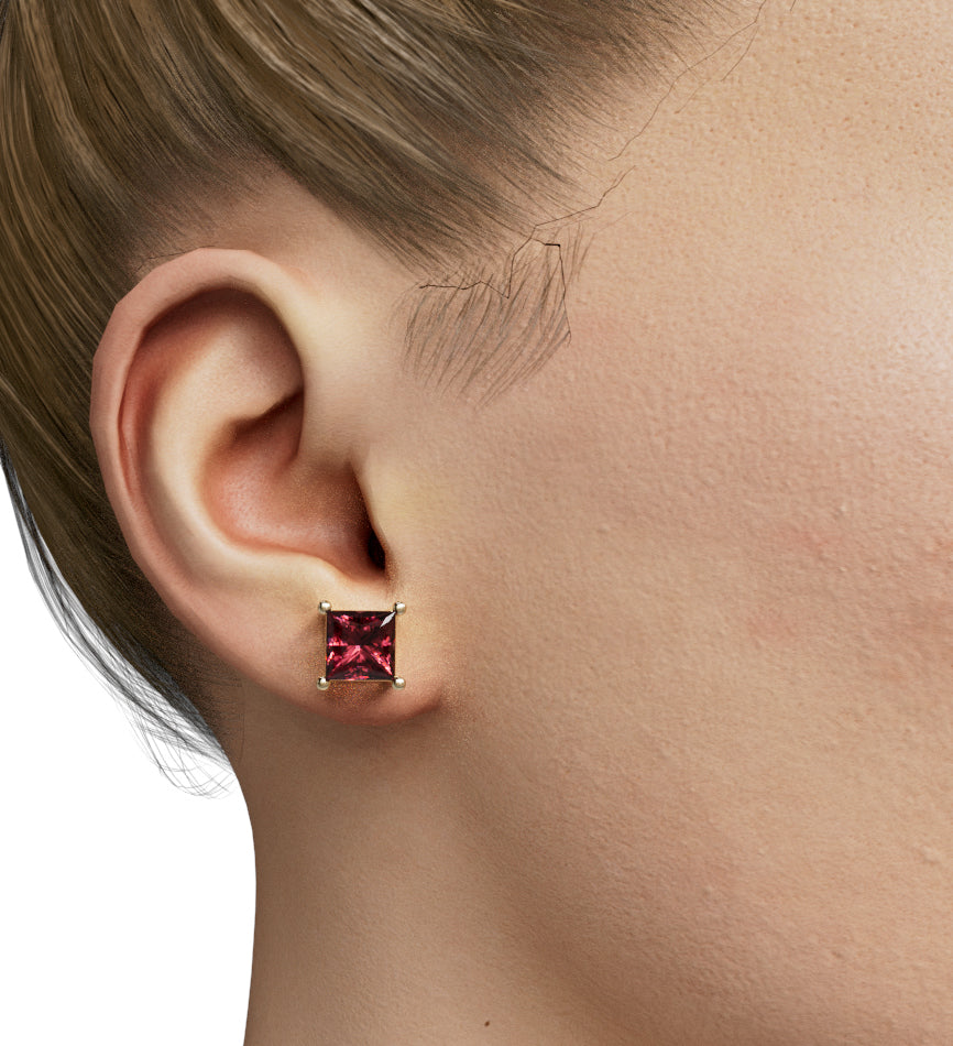 Princess Cut Stud Earring image 4
