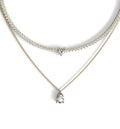 Double Row Heart & Pear Shape Diamond Tennis Necklace image 0