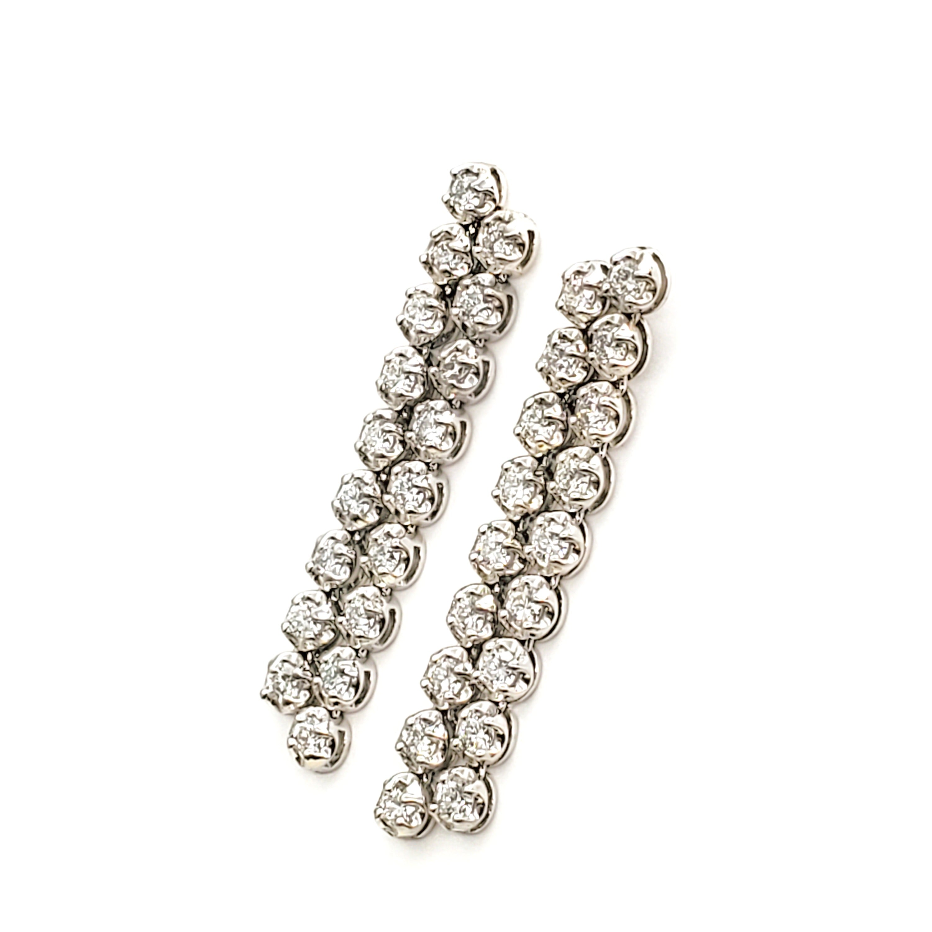 Double Row Diamond Dangle Earring image 1