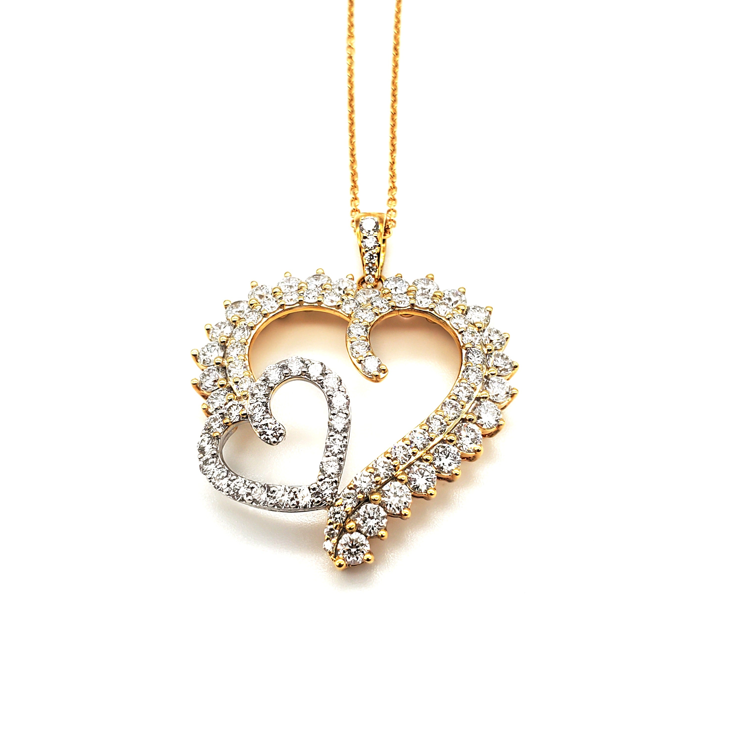 Two Tone Diamond Heart Pendant image 0
