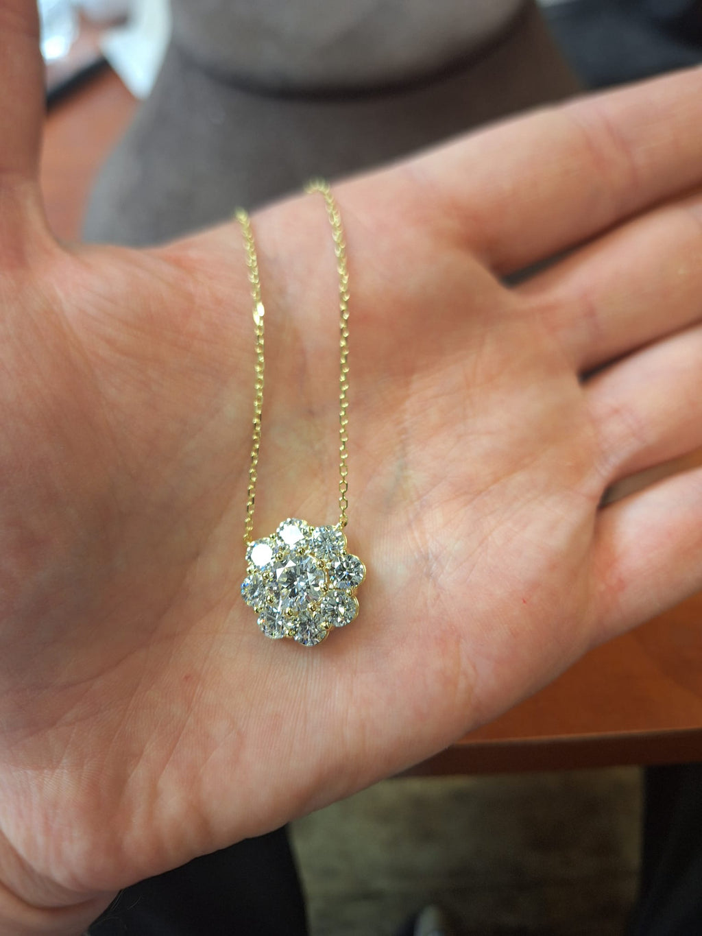 2ct Center, 50 pts Sides Halo Pendant image 13