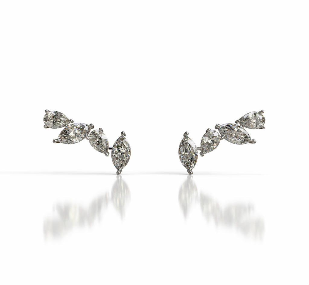 Marquise and Pear Diamond Stud Earring image 5