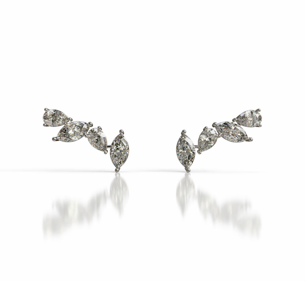 Marquise and Pear Diamond Stud Earring image 5