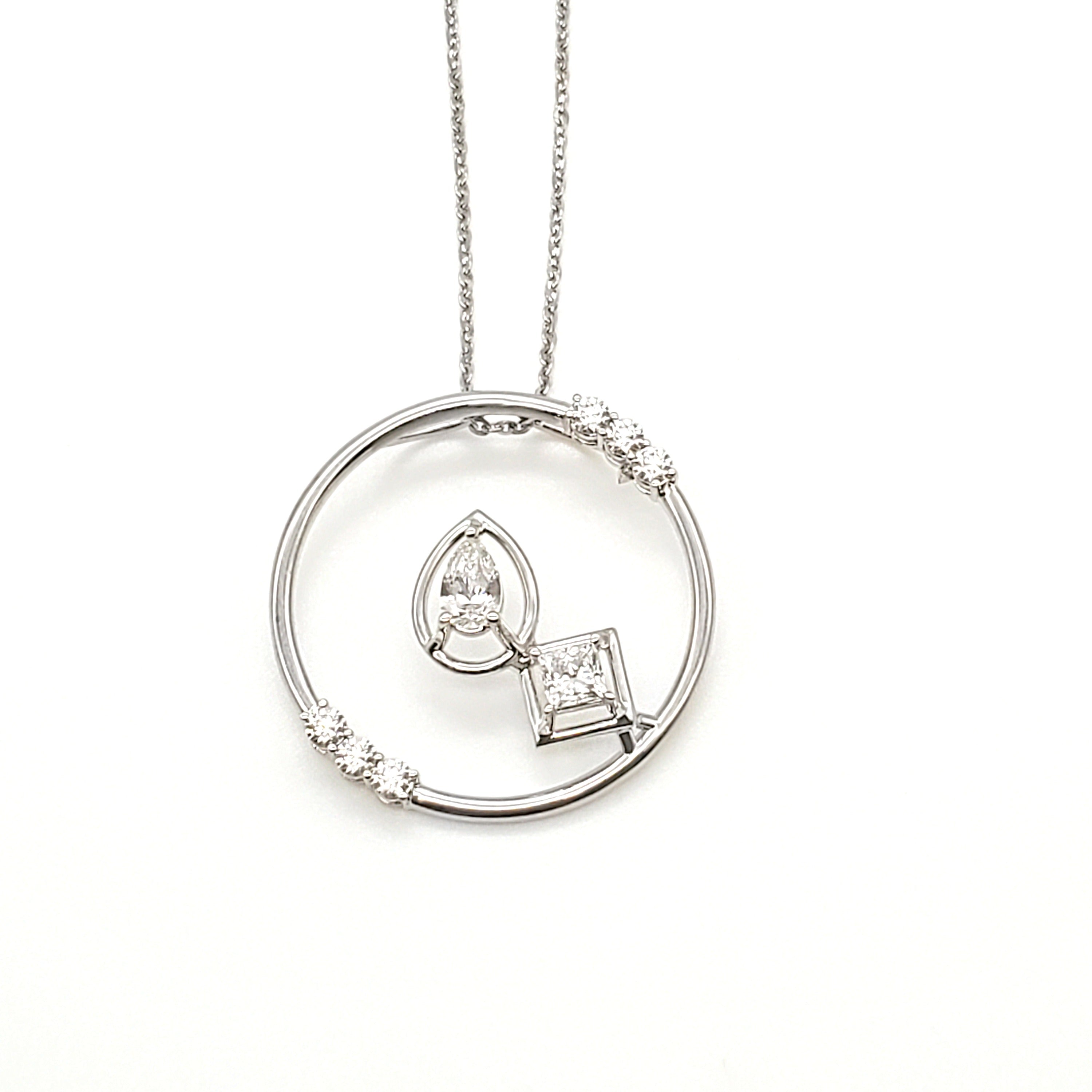 Fancy Shape Diamond Circle Pendant image 0