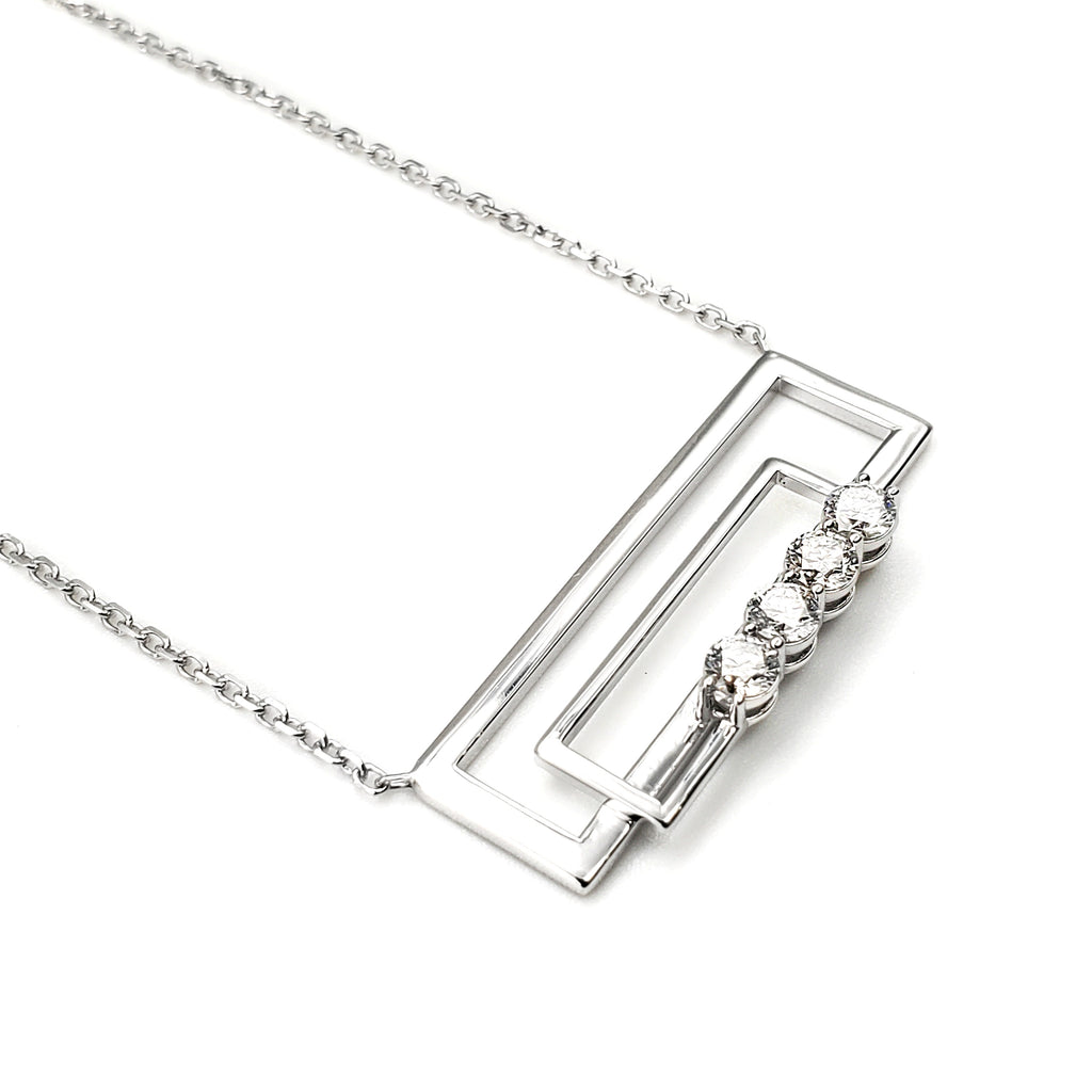 Double Rectangle Diamond Pendant image 3