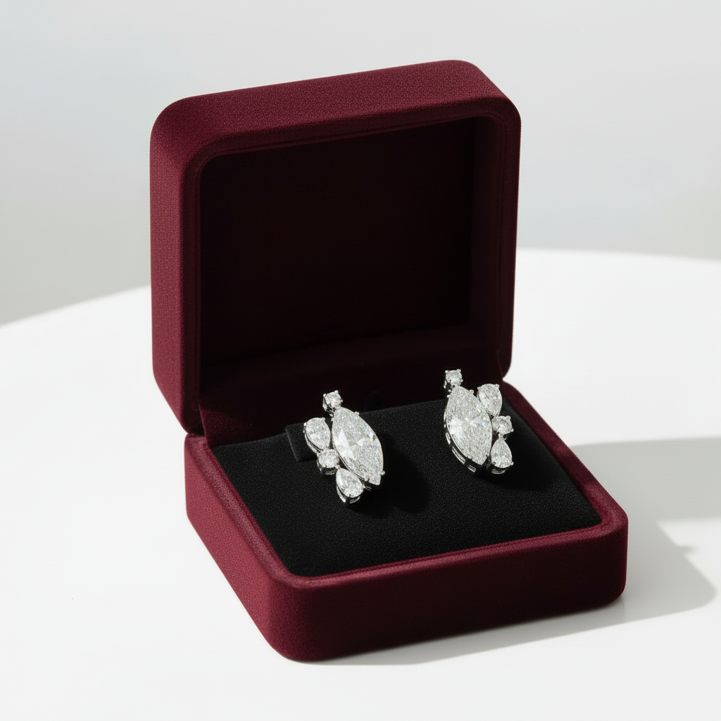 Solar Radiance Marquise Diamond Stud Earrings image 12