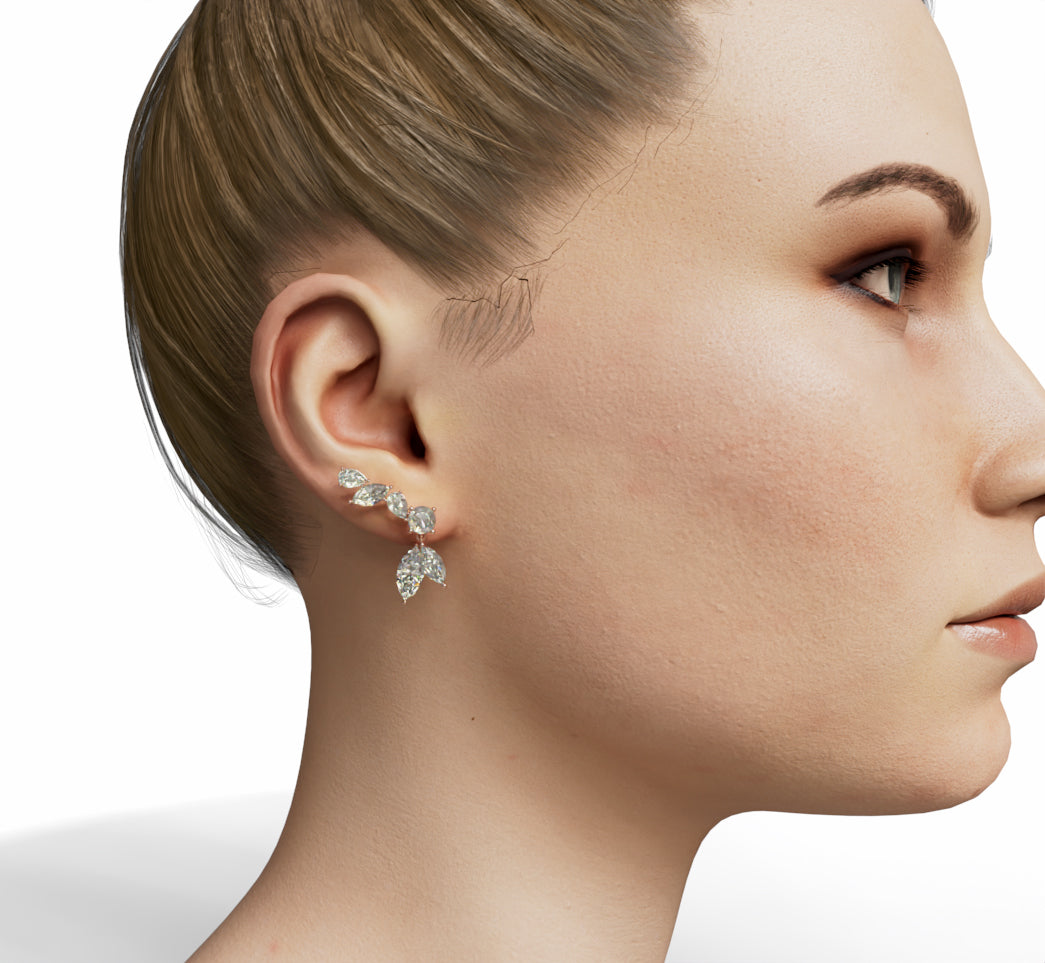 Marquise and Pear Diamond Dangle Earring image 9