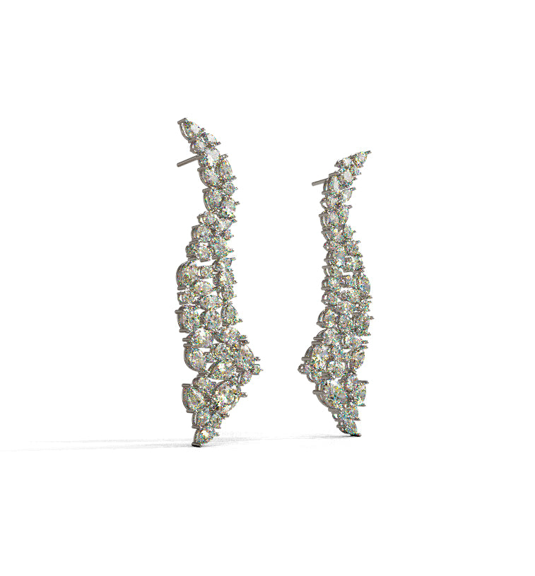 Wavy Fancy Shapes Diamond Earring image 5