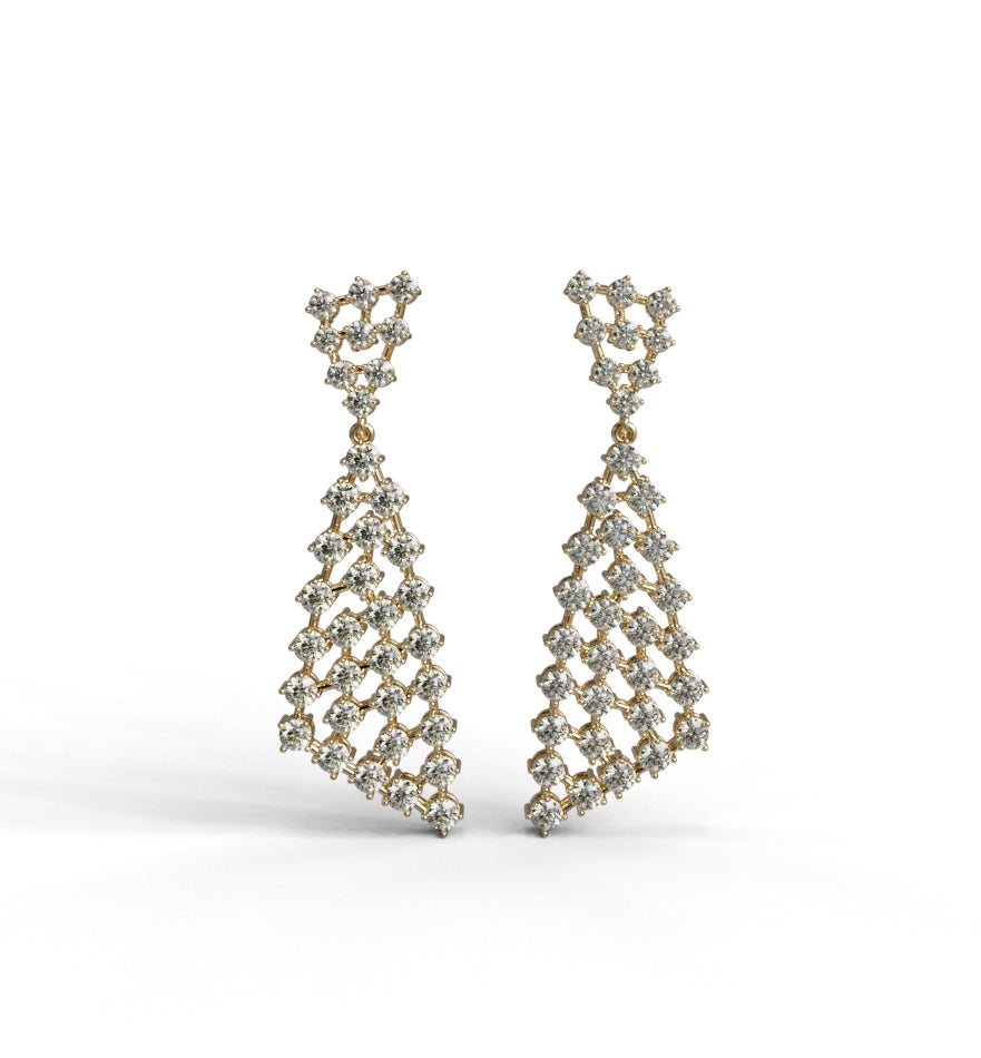 Triangle Shape Diamond Dangle Earring image 2