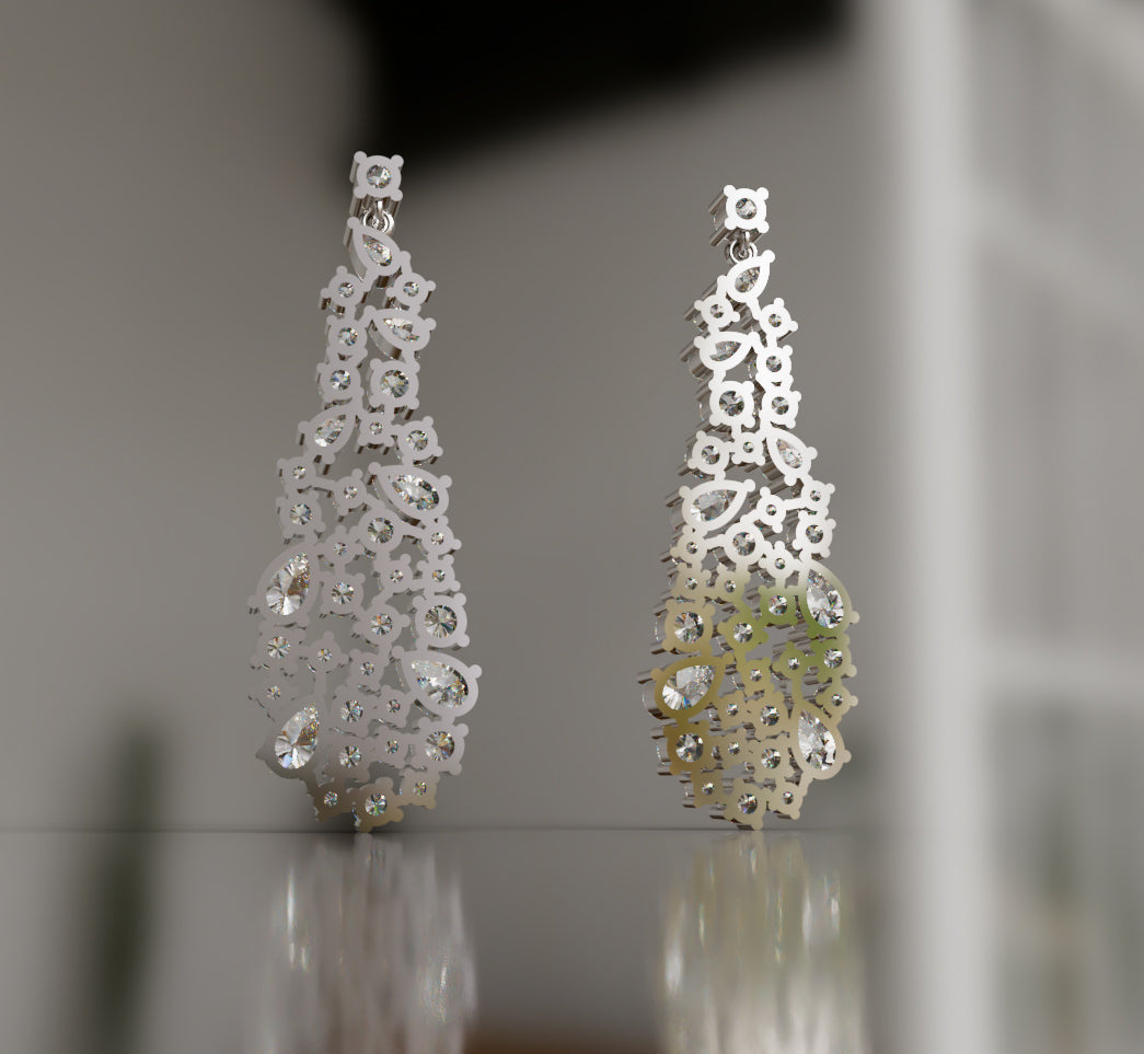 Pear Shapes Touch Diamond Dangle Earring image 8