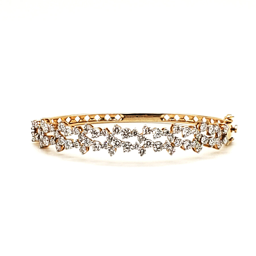 Round Diamond Cluster Bangle