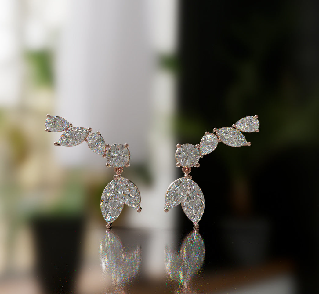 Marquise and Pear Diamond Dangle Earring image 11