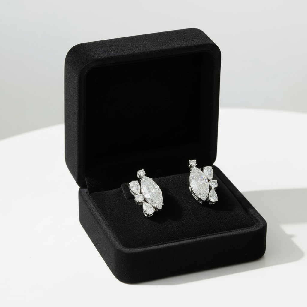 Solar Radiance Marquise Diamond Stud Earrings image 10