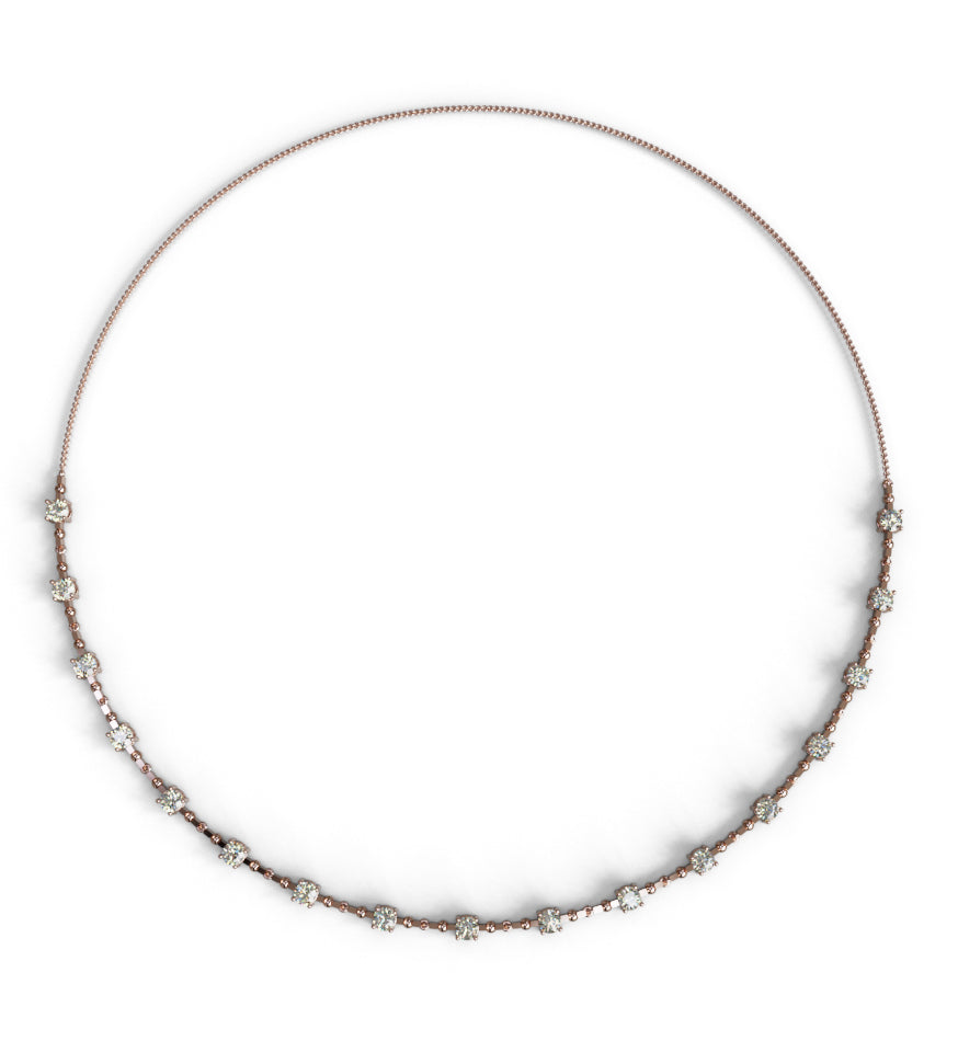 20 pointers Ball and Link Design Diamond Necklace image 2
