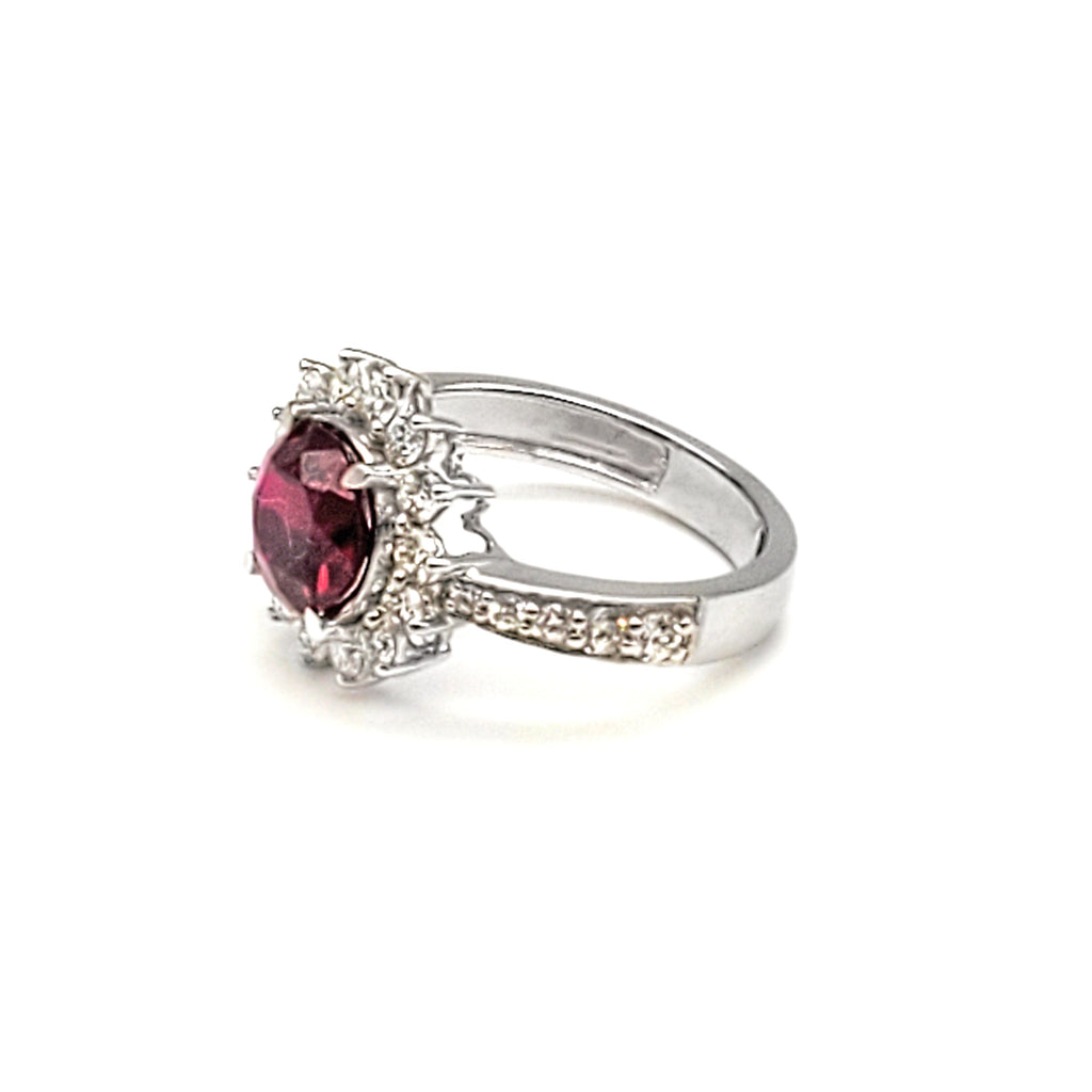 Created Red Ruby Halo Ring image 1