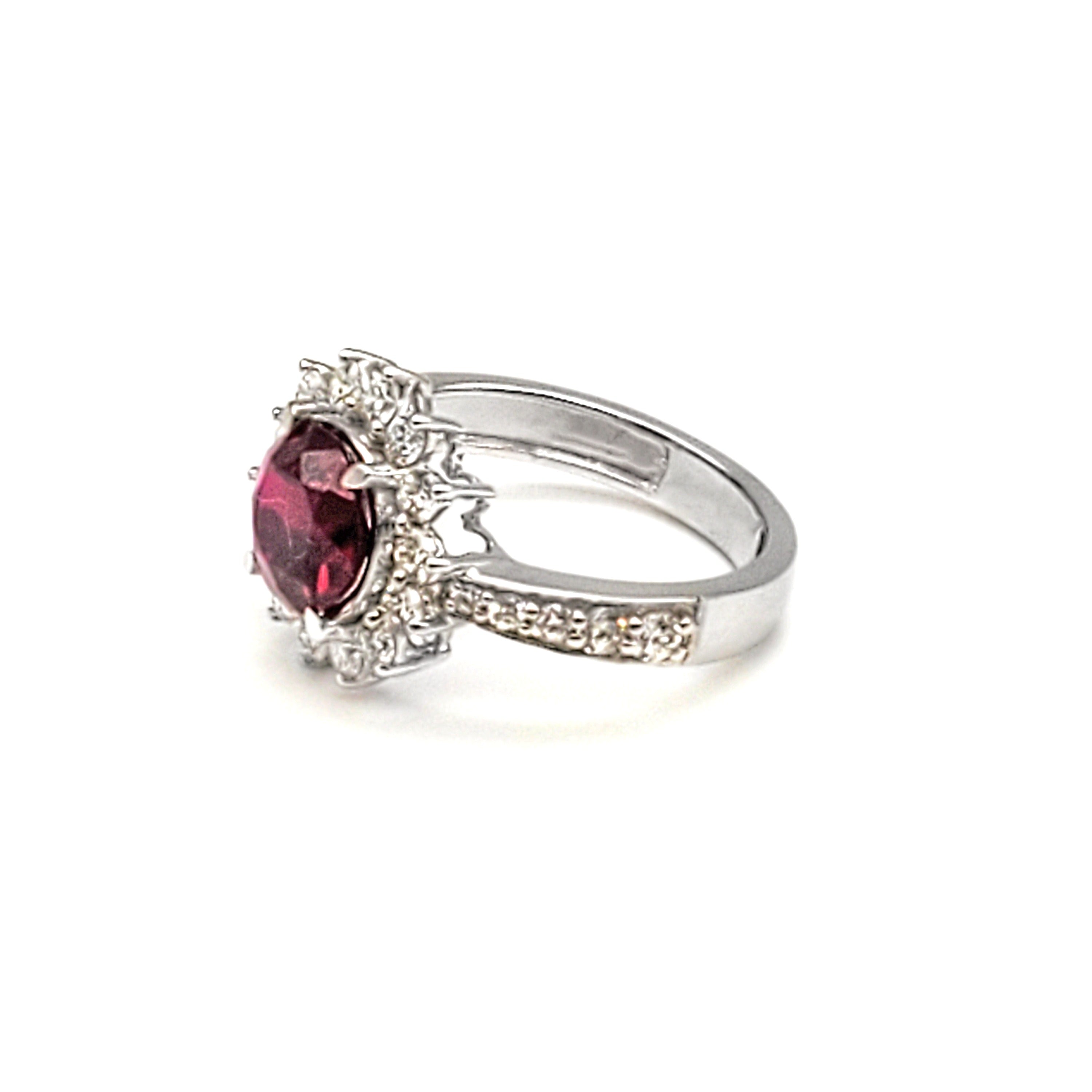 Created Red Ruby Halo Ring image 1
