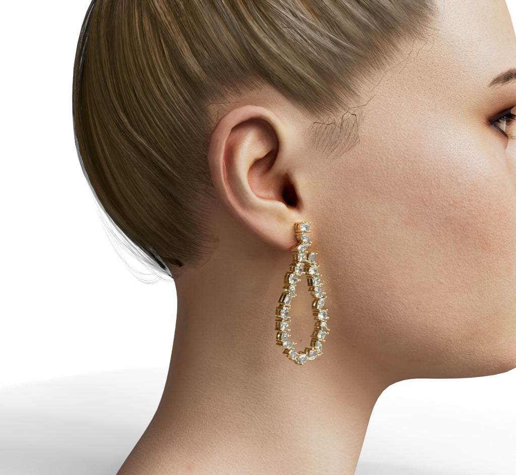 Ethereal Loop Diamond Dangle Earrings image 2
