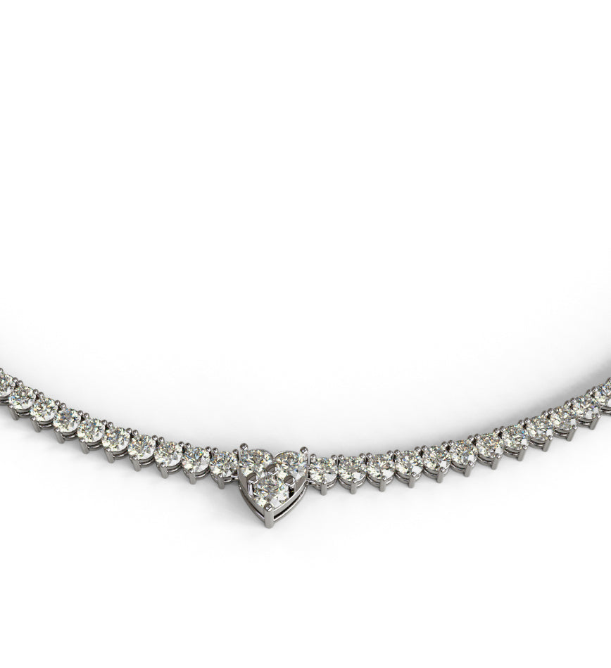 Heart Shape Tennis Necklace image 10
