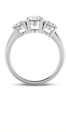 Classic Basket Three Stone Diamond Engagement Ring image 3