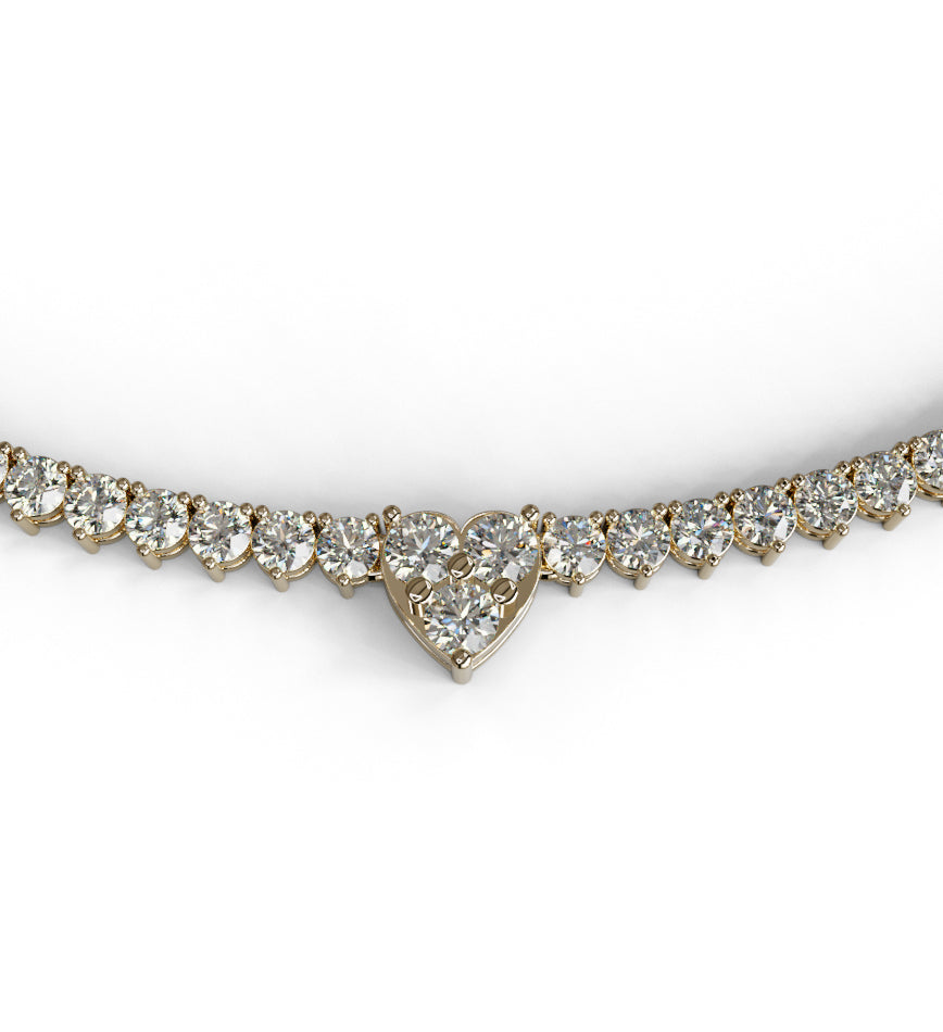 Heart Shape Tennis Necklace image 8