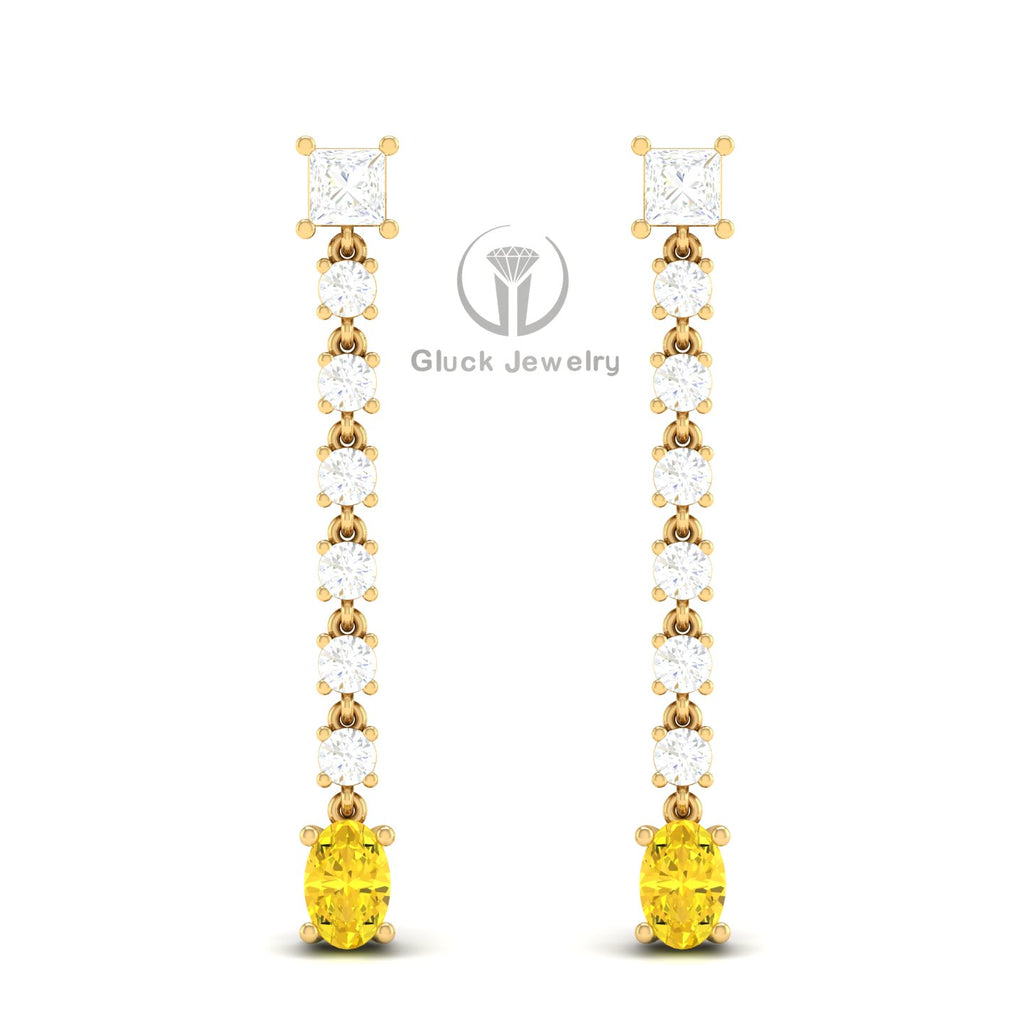 Drop Earring with Yellow Sapphire image 5
