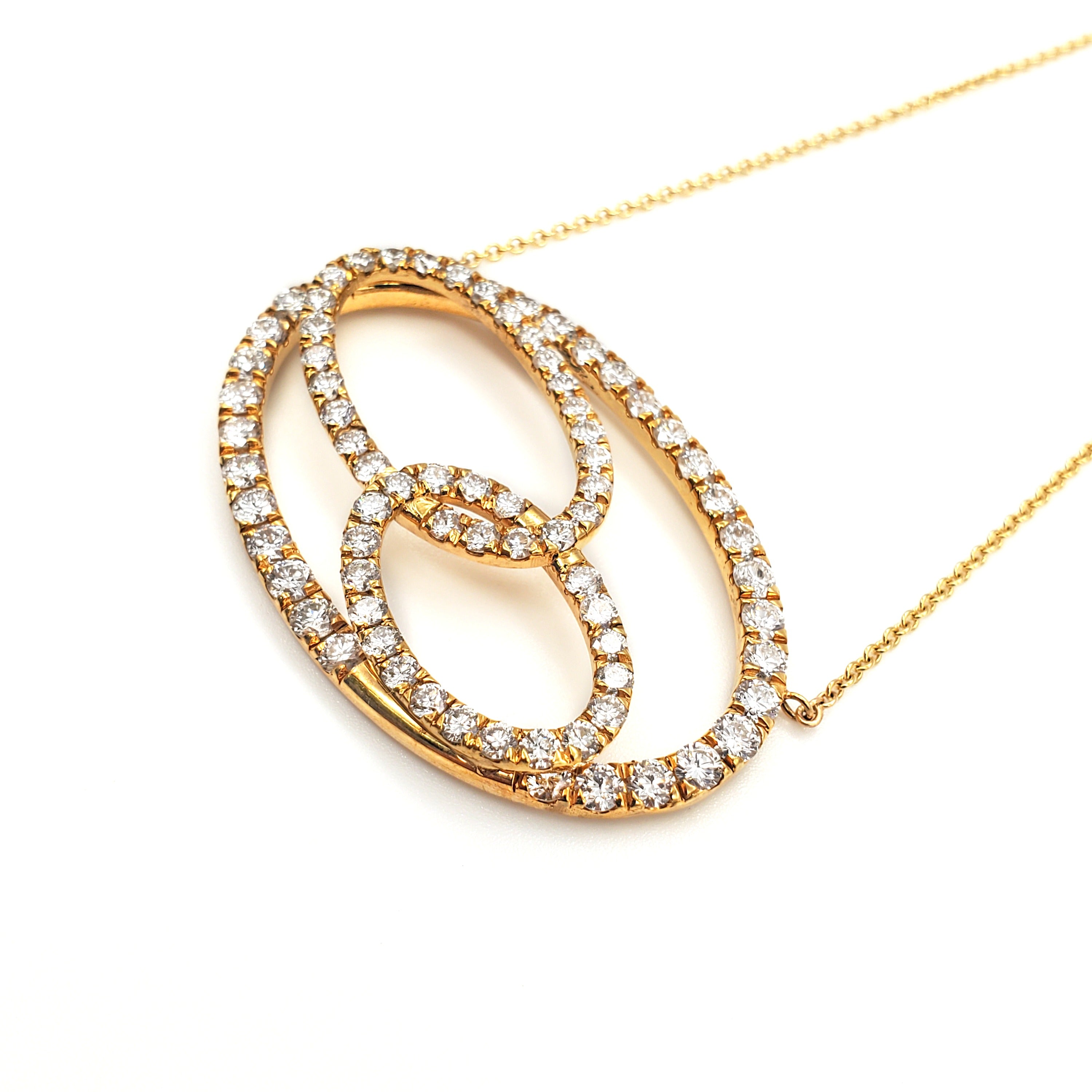 Oval Cluster Diamond Pendant image 1