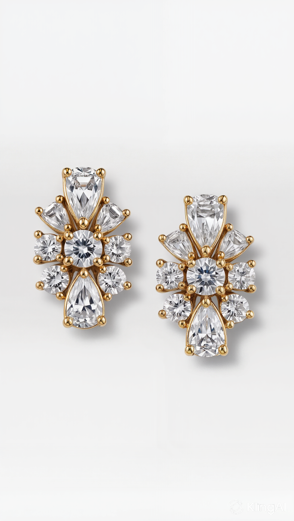 Crown�Bloom Cluster Diamond Earrings image 0