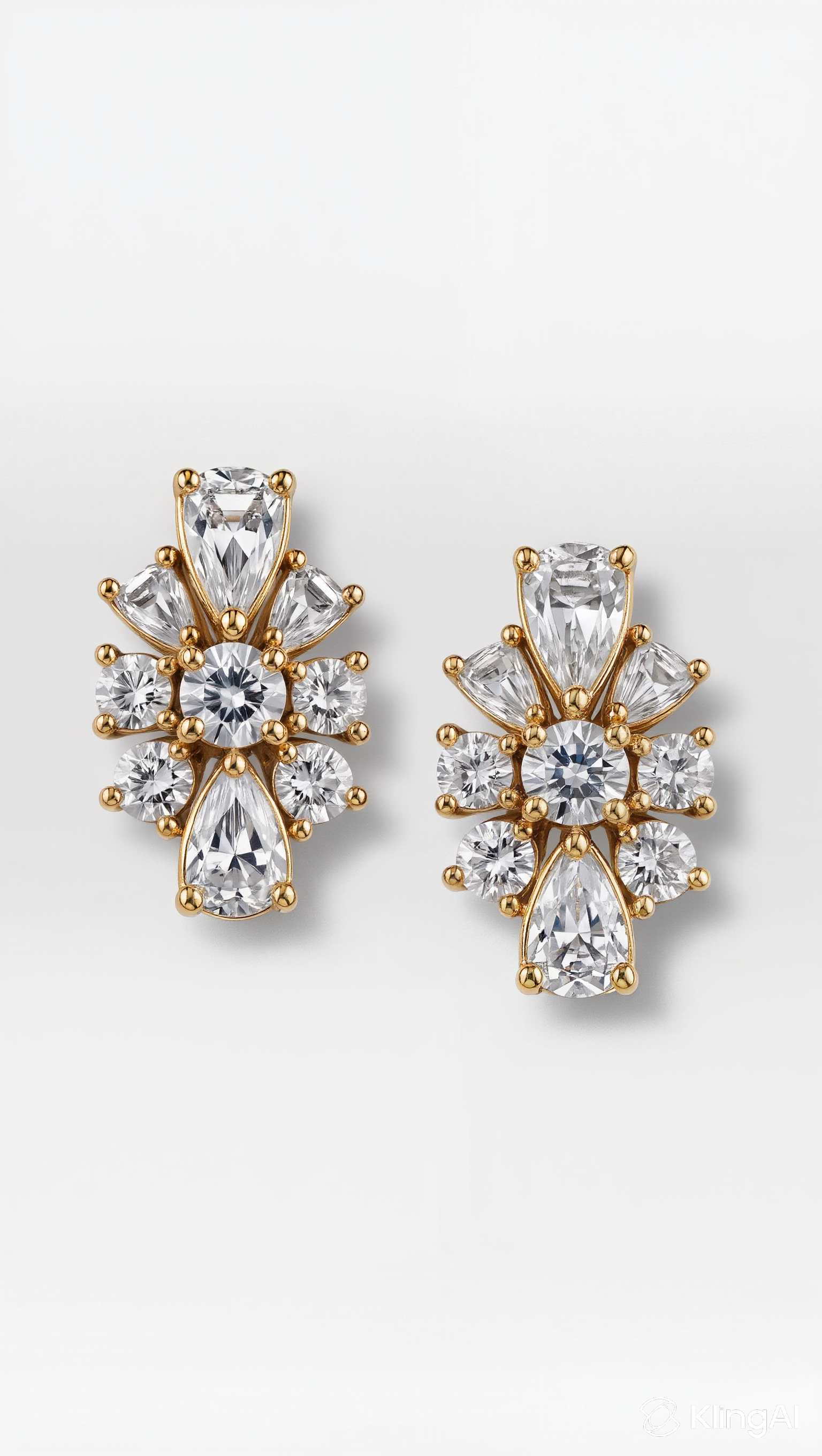Crown�Bloom Cluster Diamond Earrings image 0